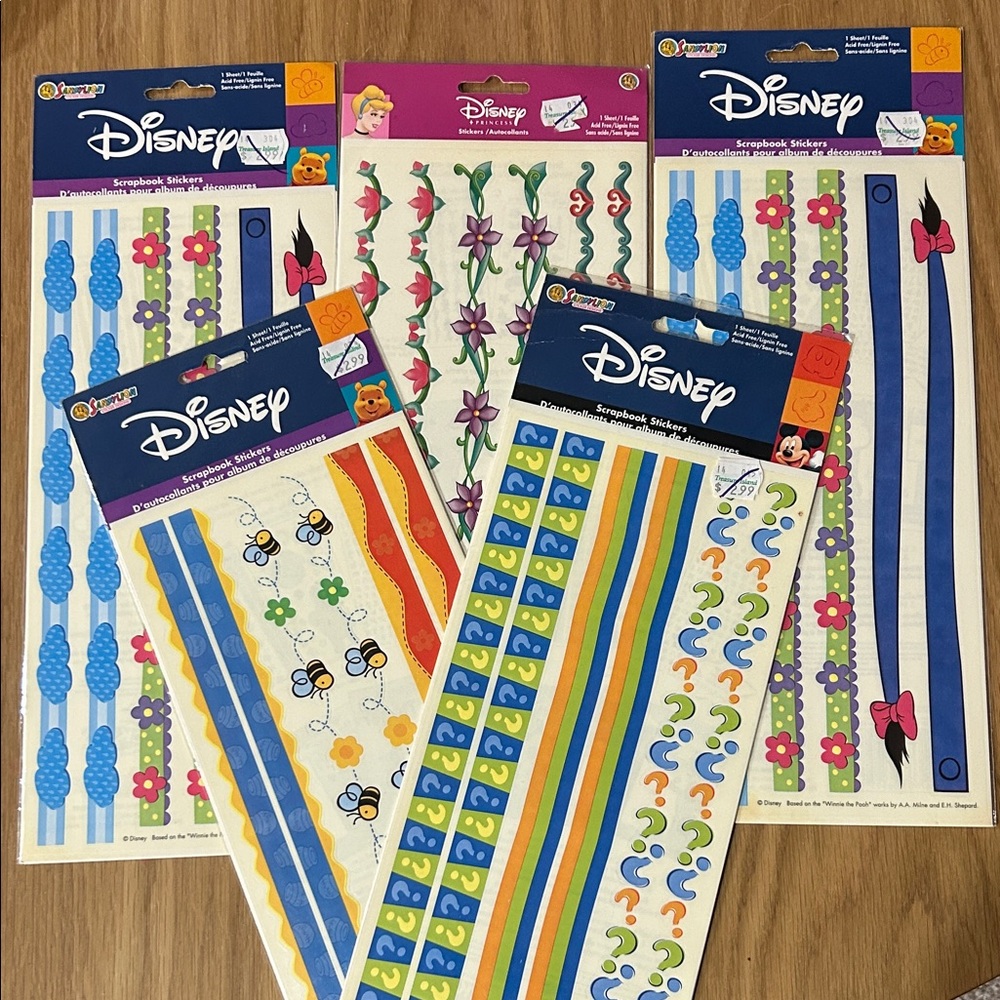 Disney Sandylion Sticker Collection with Blue, Yellow, and Green (Set of 5)